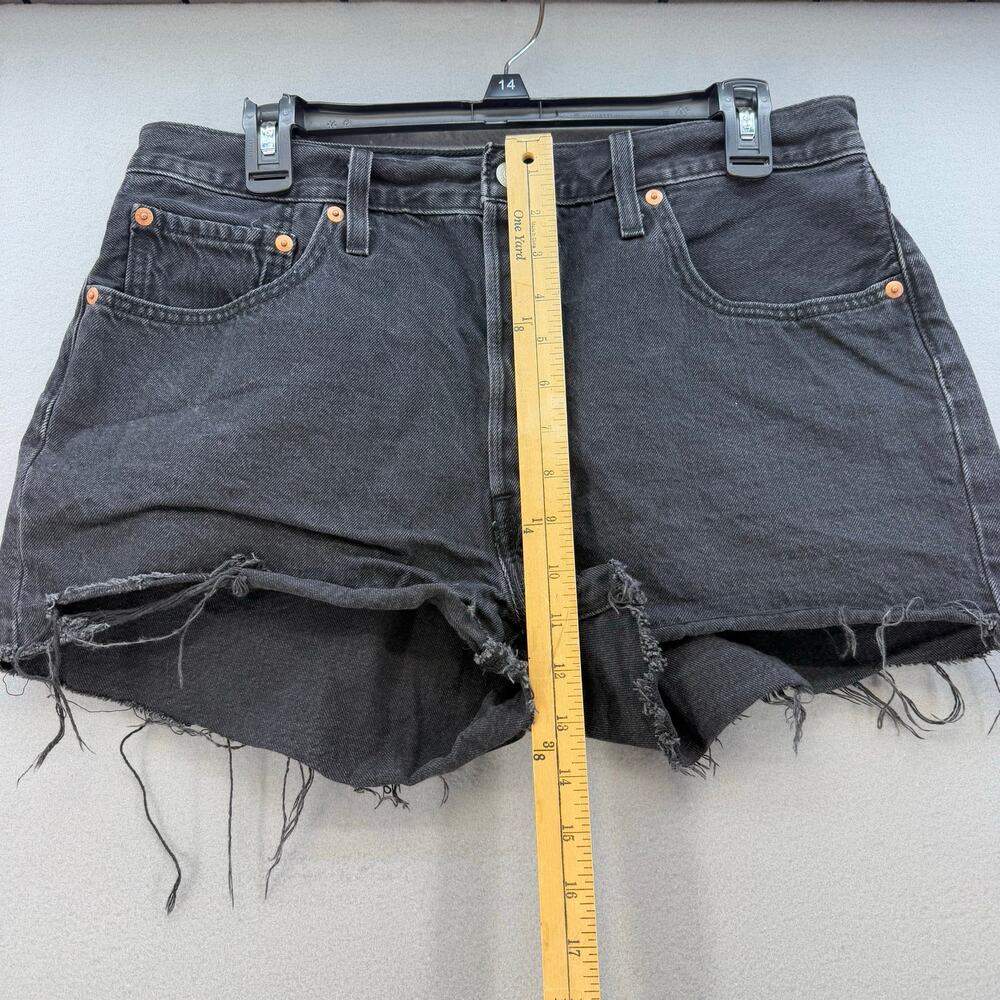 Levi's 501XX Shorts Women's 32 (14) Black 2.5" Short Button Fly Classic Raw Hem - Picture 10 of 13